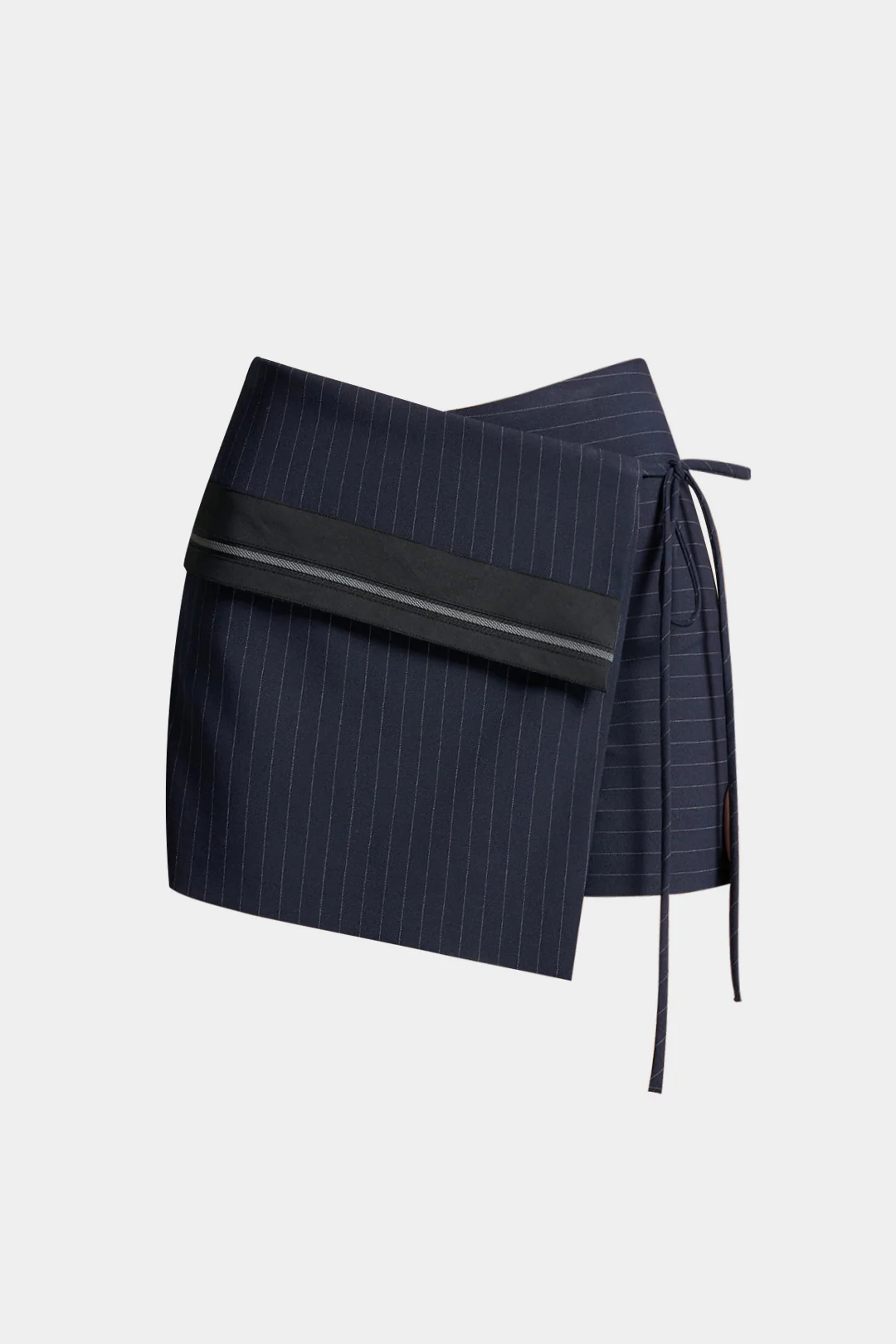 Tie Front Zipper Asymmetrical Skort - Flockneti