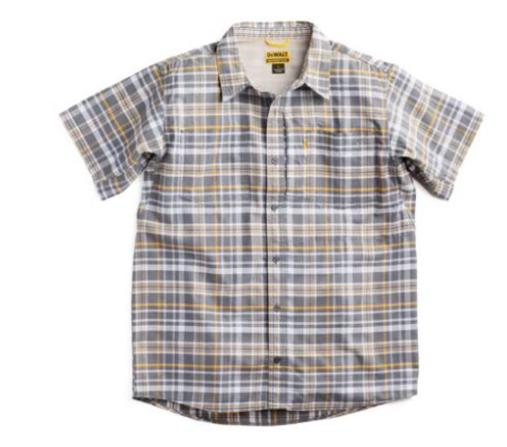 DEWALT Austin Plaid Prostretch Work Shirt Gunmetal 3X - Flockneti