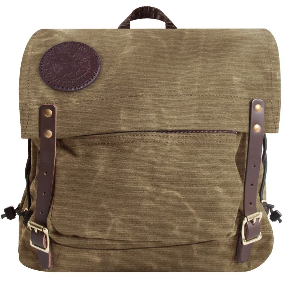 Duluth Pack 17 Liter Capacity Wax Khaki Canvas Front Portage Pack - Flockneti