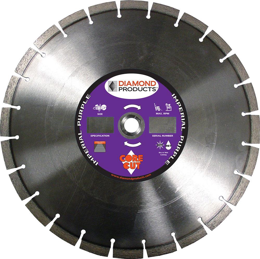 Diamond Products 14 In. x .125 In. x UNV Imperial Purple High Speed Blade - Flockneti