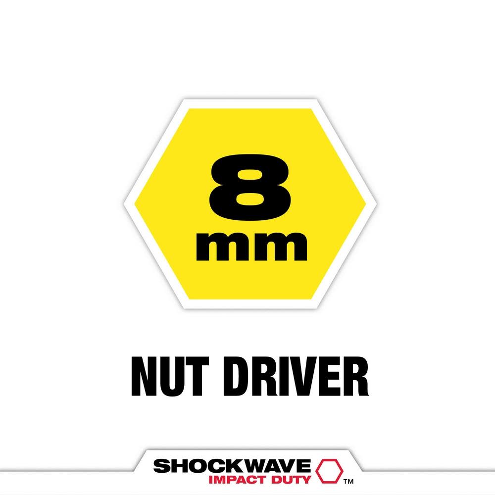Milwaukee SHOCKWAVE Impact Duty 8MM x 2 9/16″ Magnetic Nut Driver 10pk - Flockneti
