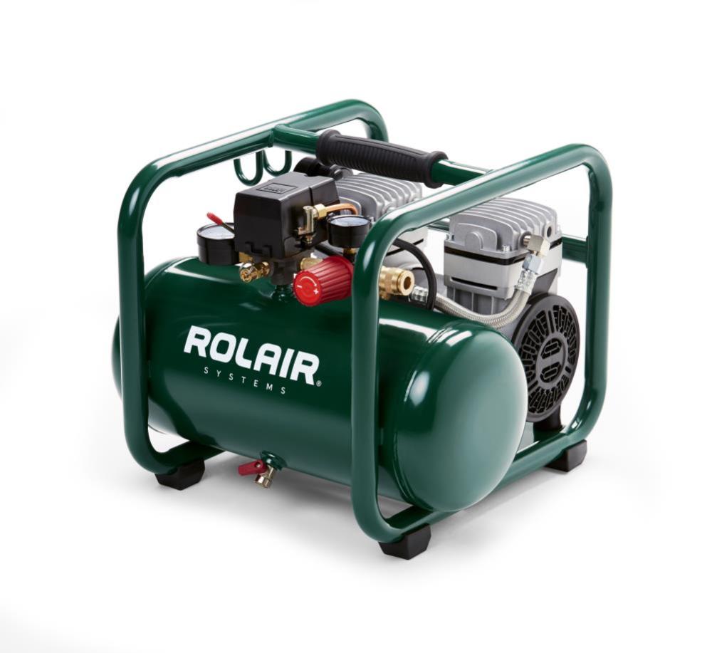 Rolair 1 HP – Ultra-Quiet (115V) 2.4CFM90PSI 2.5 Gall Oil Less Compressor - Flockneti