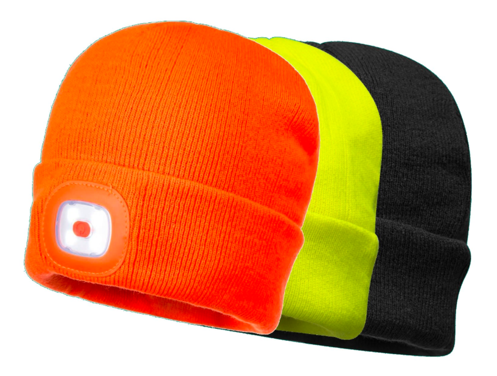 Portwest Black Rechargeable LED Beanie - Flockneti
