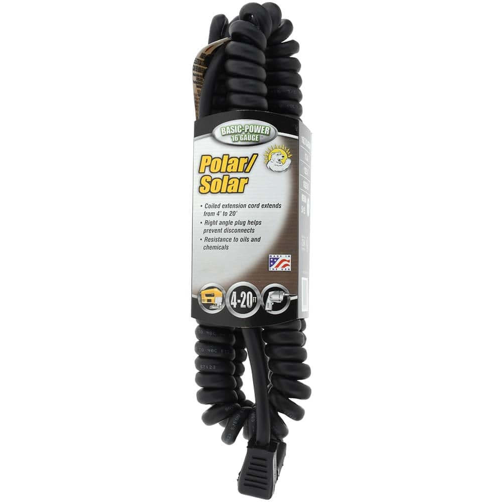 Southwire 4-20′ Black 16/3 SJEOW Coiled Extension Cord - Flockneti