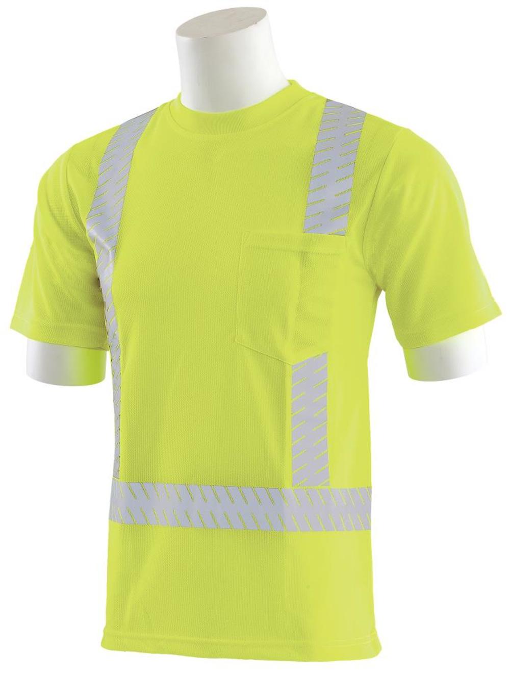 ERB 9006SEG CL2 Mesh T-Shirt Segmented Tape Hi Viz Lime LG - Flockneti