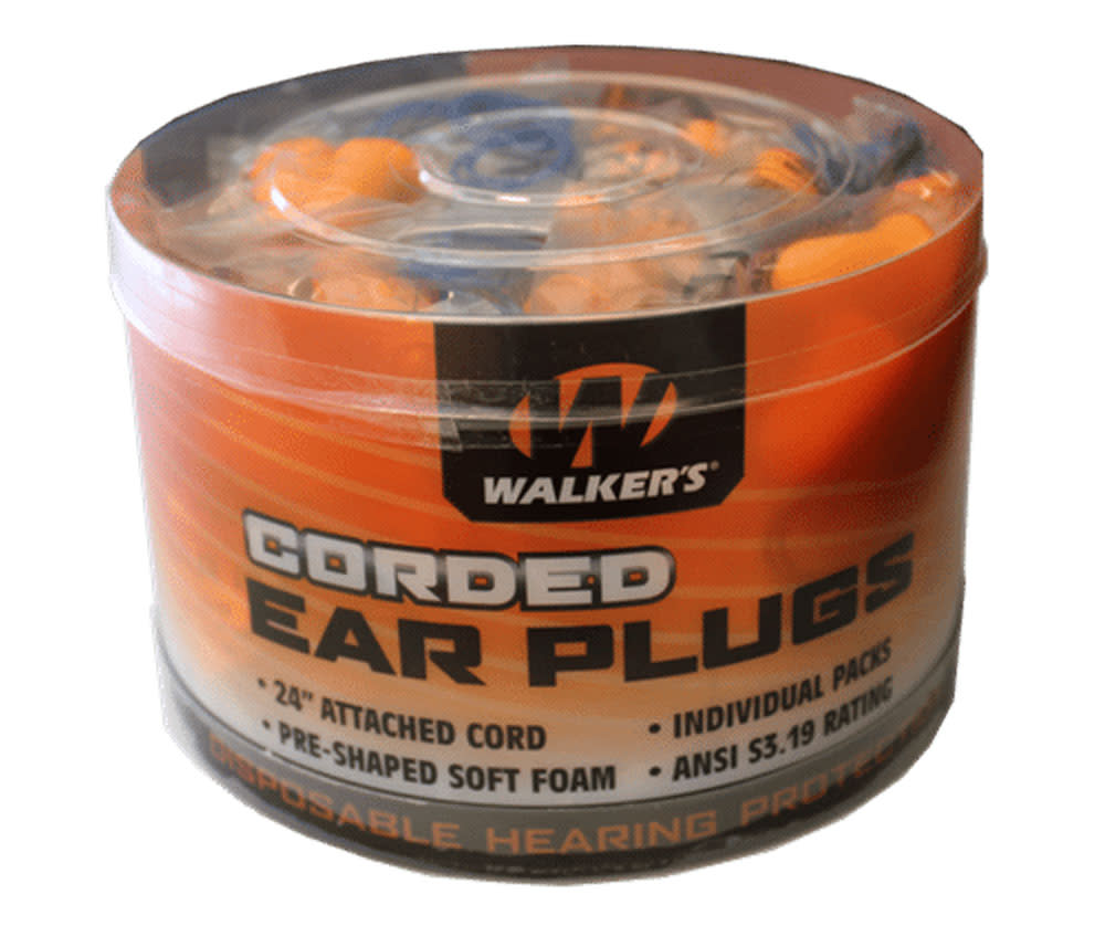 Walkers Safety 50 Pairs of Individual Packaged Corded Ear Plugs - Flockneti
