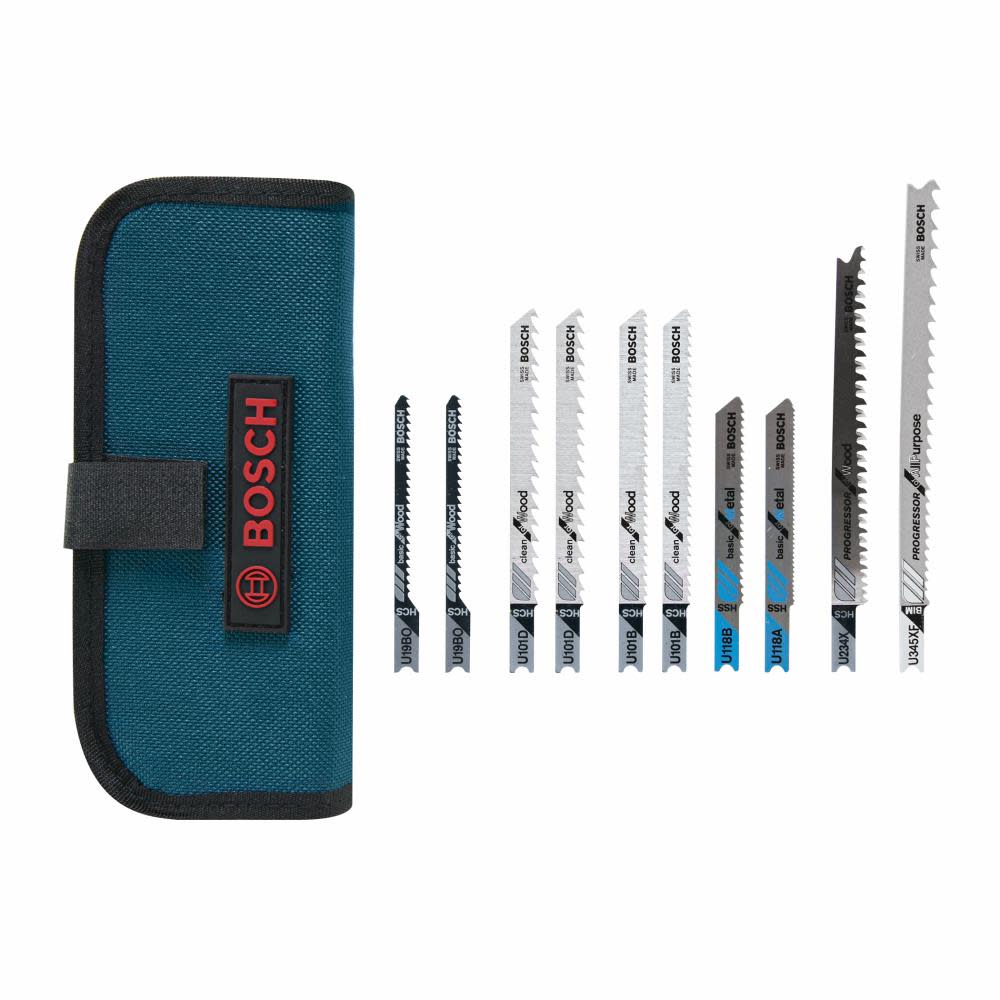 Bosch Jig Saw Blade Set 10pc U shank Multipurpose - Flockneti