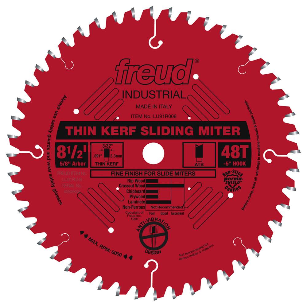 Freud 8-1/2″ Thin Kerf Sliding Compound Miter Blade with Perma-SHIELD Coating - Flockneti