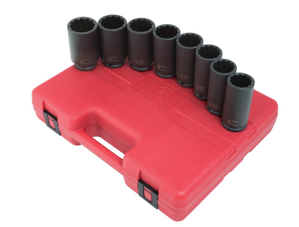 Sunex 1/2 In. Drive 12 pt Spindle Nut Impact Socket Set 8 pc. - Flockneti