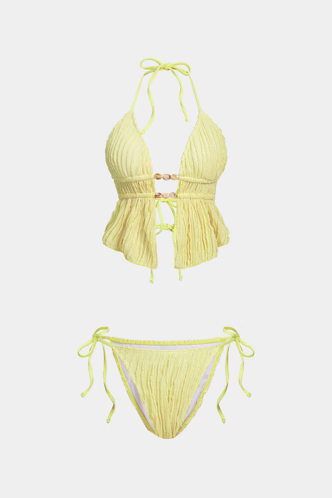 Halter Neck Tie-Up Bikini Set - Flockneti