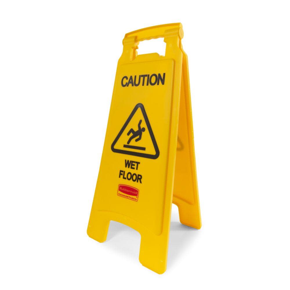 Rubbermaid Safety Floor Sign with Caution Wet Floor Imprint - Flockneti