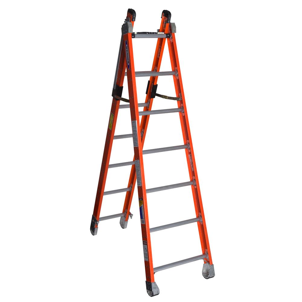 Werner 14 Ft. Type IAA Fiberglass Combination Ladder - Flockneti