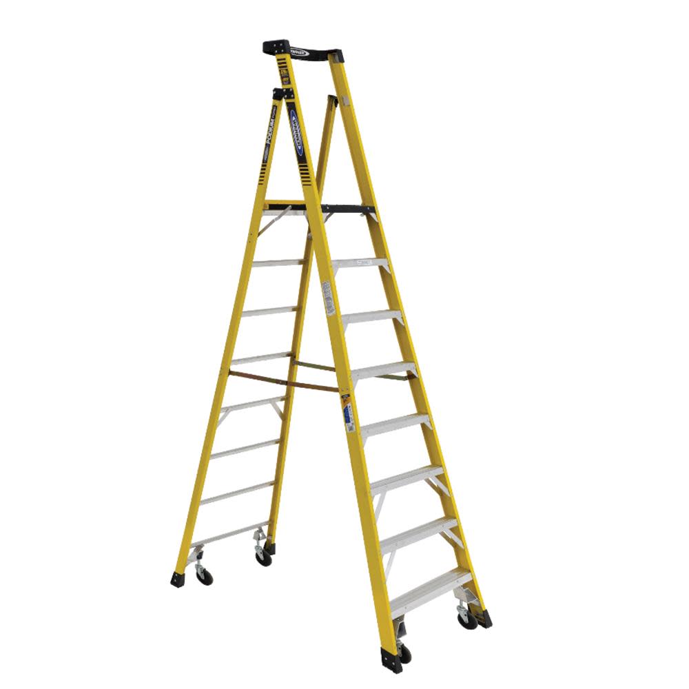 Werner Podium 8-ft Fiberglass 375-lb Type IAA Platform Ladder - Flockneti