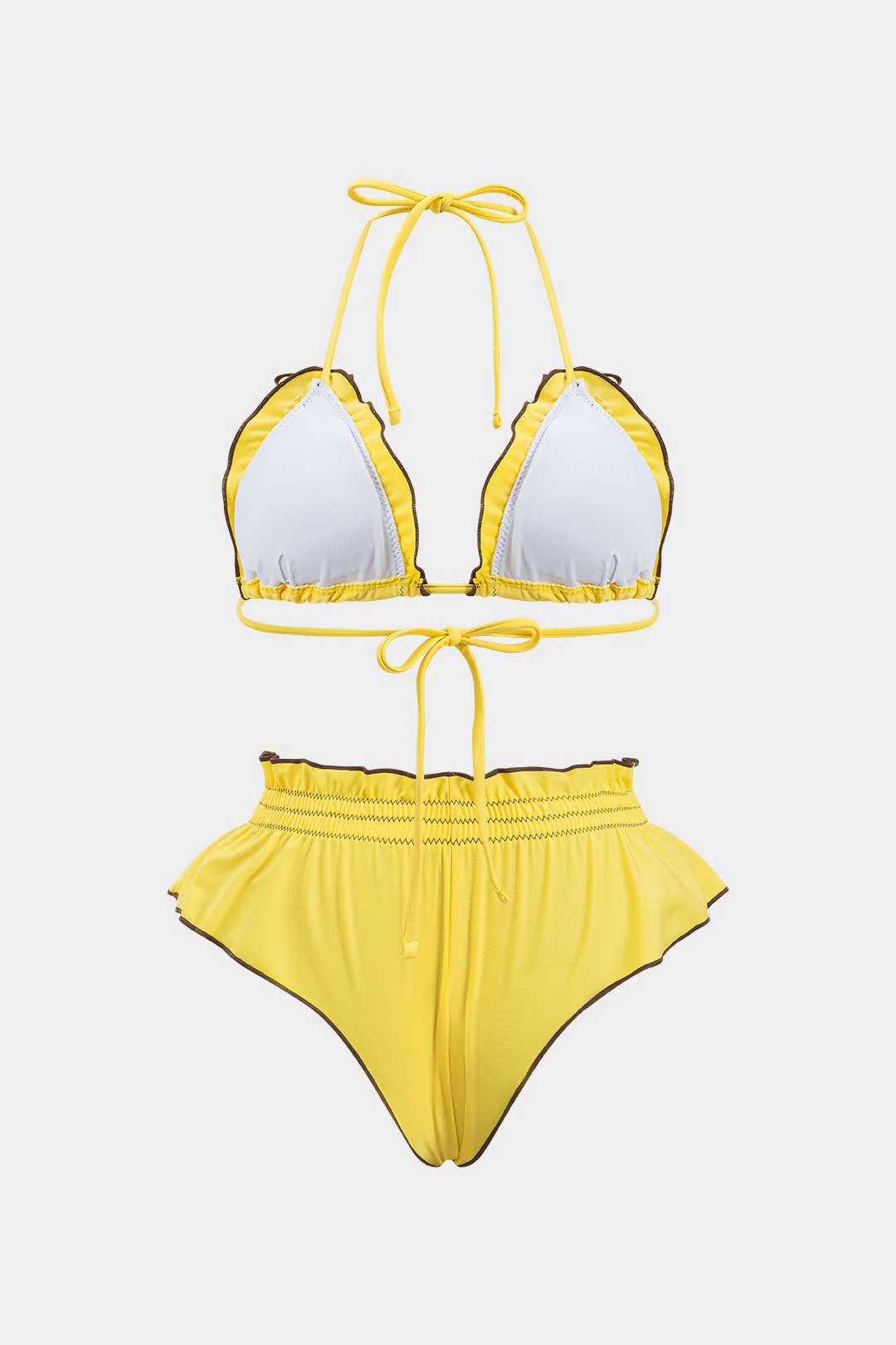 Ruffle Ruched Bikini Set - Flockneti