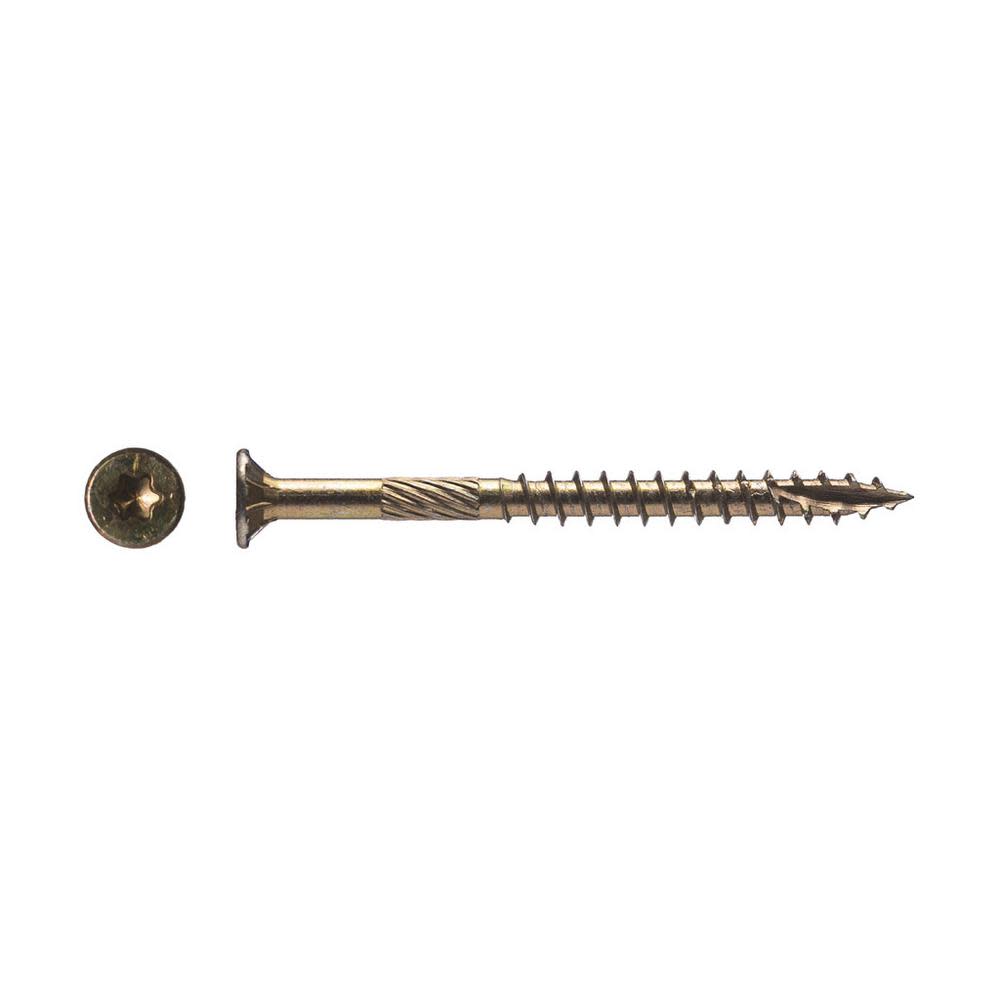 Western Builders Supply 3 In. Zinc Coated Flat Head Gold Interior Structural Wood Screw - Flockneti