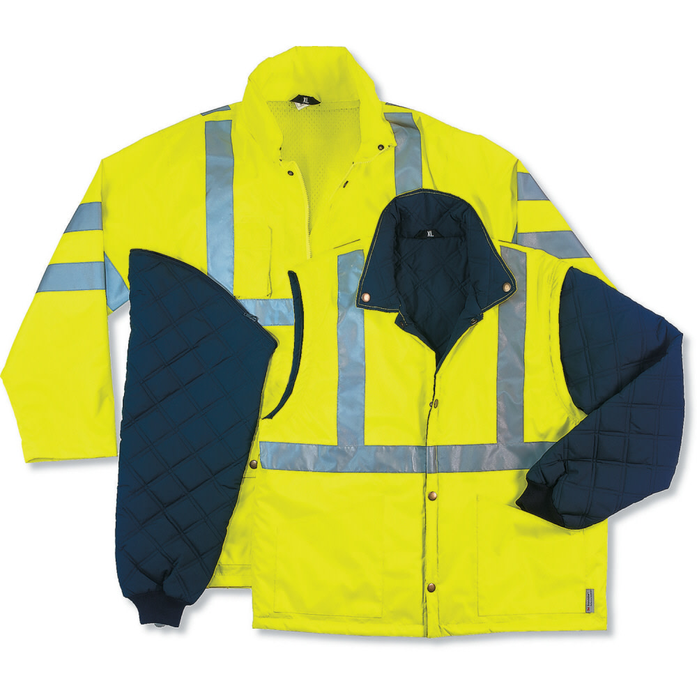 Ergodyne GloWear 8385 Class 3 4-in-1 Jacket Large Lime - Flockneti