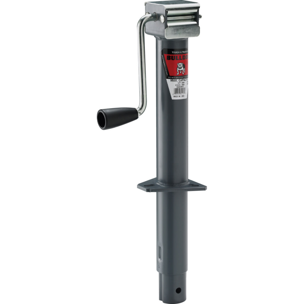 Bulldog Side Wind Round A-Frame Trailer Jack Weld-On / Bolt-On Bracket 2000 Lb. Capacity - Flockneti