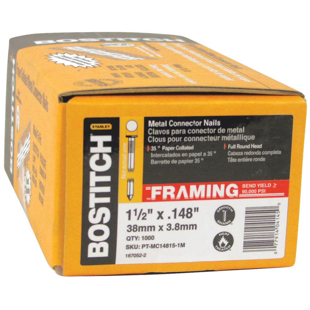 Bostitch 1000-Qty 1-1/2 In. x .148 35 Paper Collated Metal Connector Nails - Flockneti