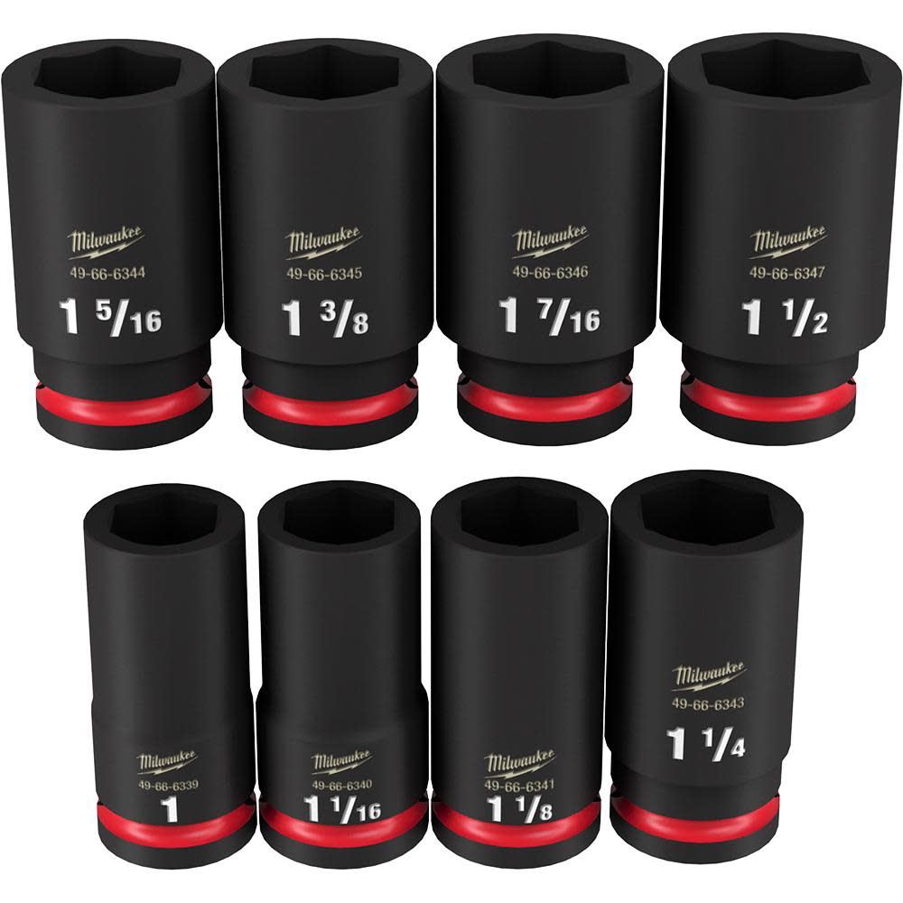 Milwaukee Impact Socket 3/4″ Drive SAE 6 Point 8pc - Flockneti