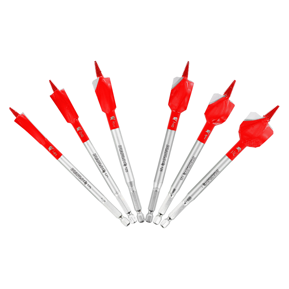 Diablo Tools Demo Demon Spade Bit Set for Nail Embedded Wood 6pc - Flockneti