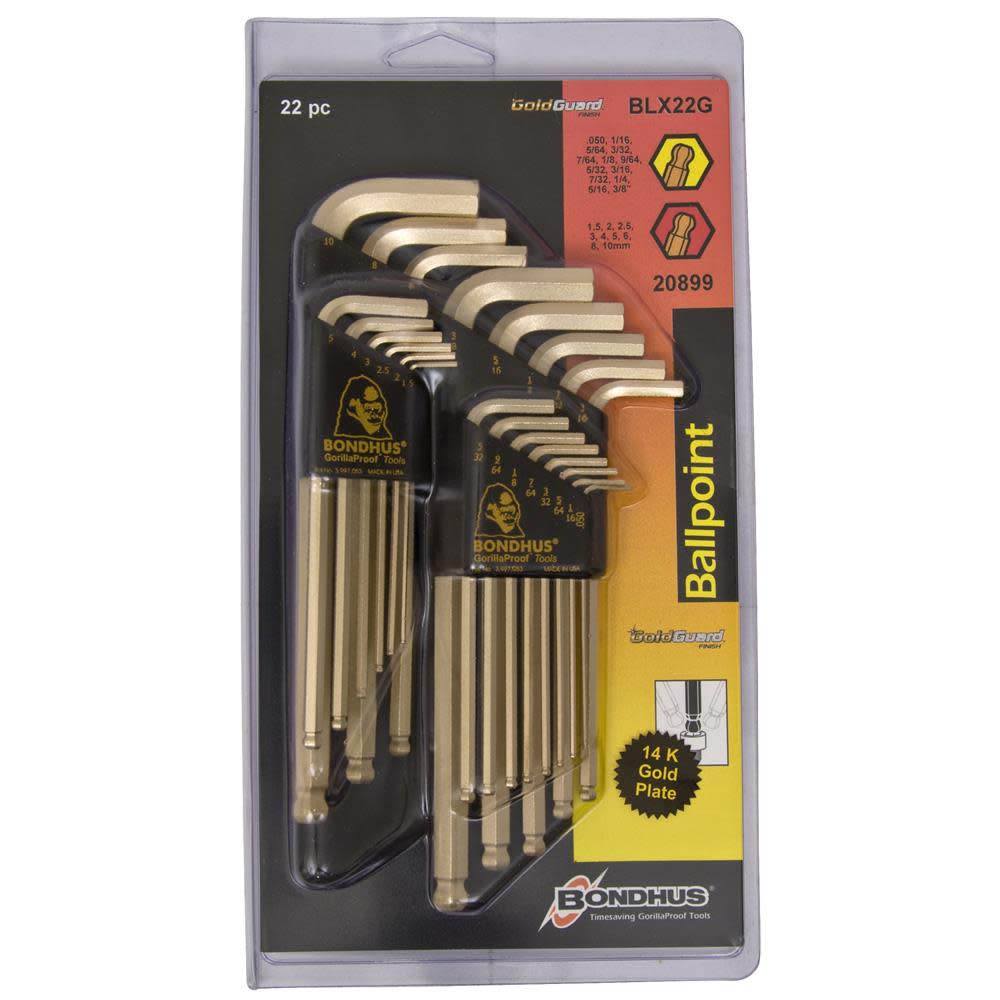 Bondhus Double Pack of Metric and Inch Hex L-Wrenches - Flockneti