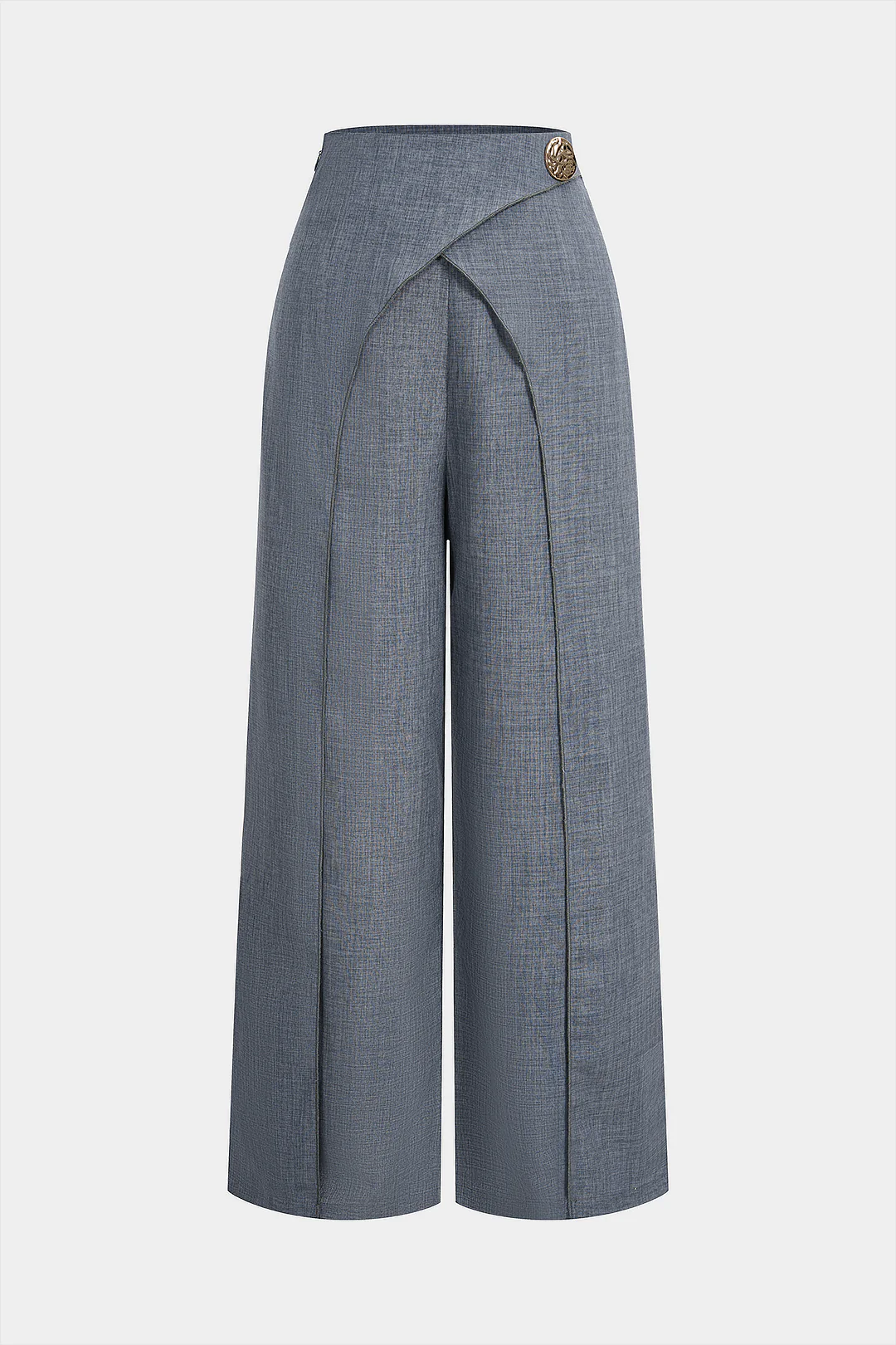 Metallic Decor High Waist Straight Leg Pants - Flockneti