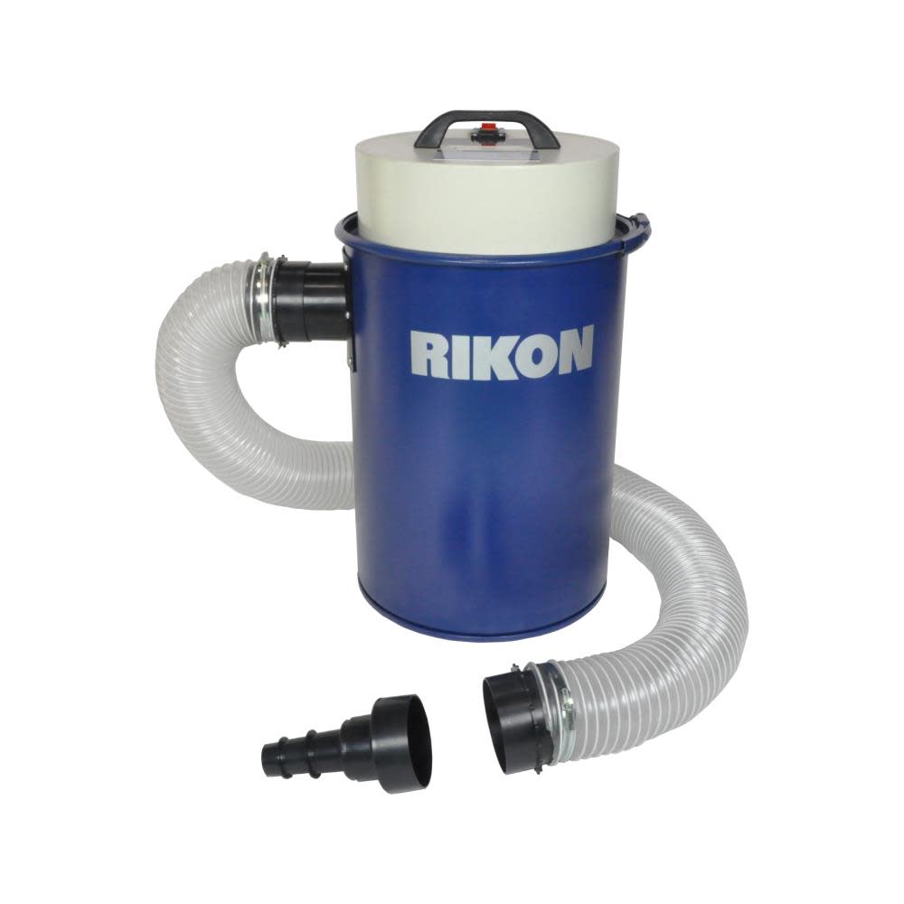 Rikon Dust Extractor with Fittings & Wall Mount 12 Gallon Capacity - Flockneti