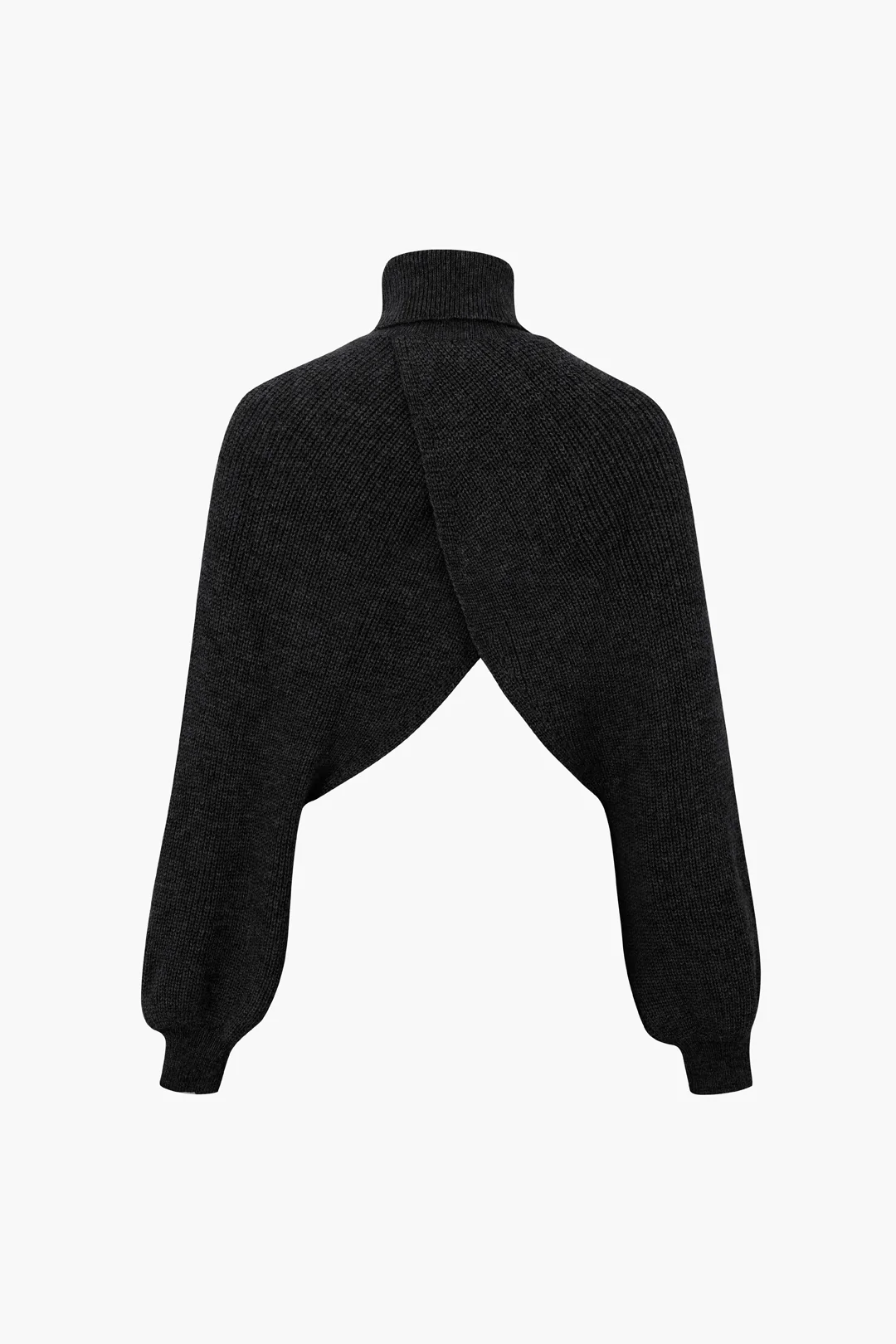 Batwing Sleeve Turtleneck Crop Sweater - Flockneti