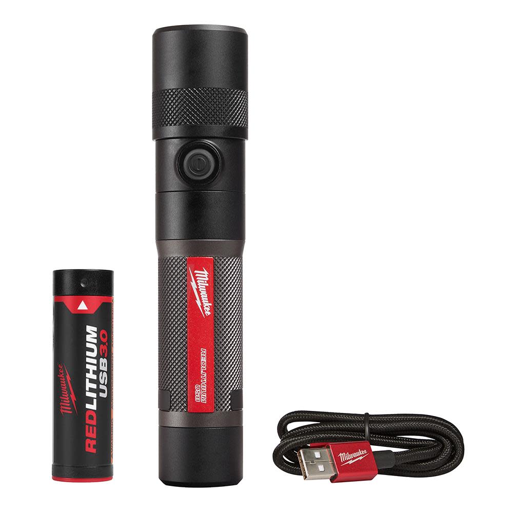 Milwaukee USB Rechargeable 1100L Twist Focus Flashlight - Flockneti