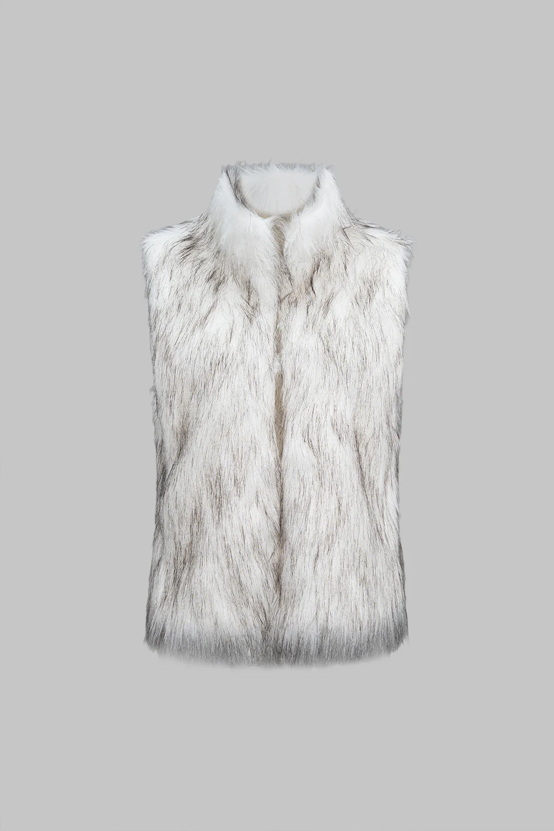 Faux Fur Mock Neck Vest - Flockneti