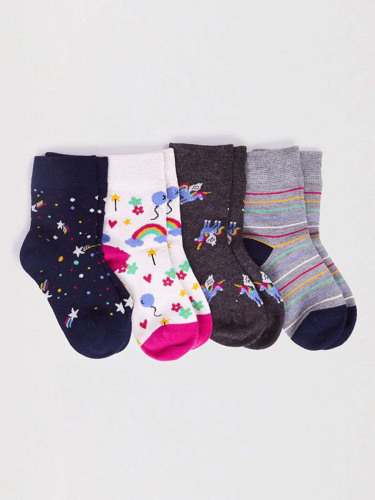 Luma Bamboo Unicorn Baby 4 Sock Gift Box - Multi - Flockneti