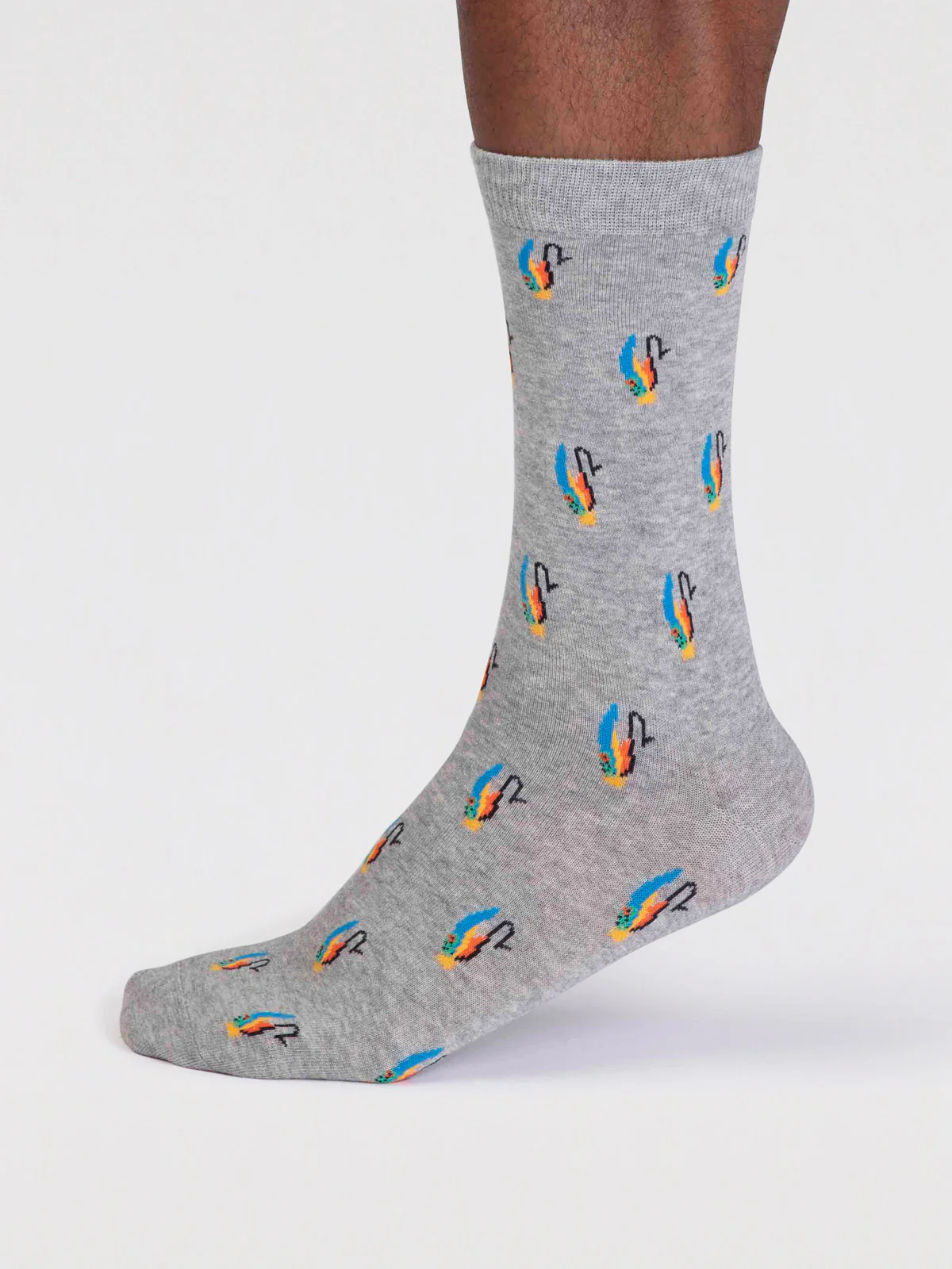 Finley Organic Cotton Fly Fishing Socks - Grey Marle - Flockneti