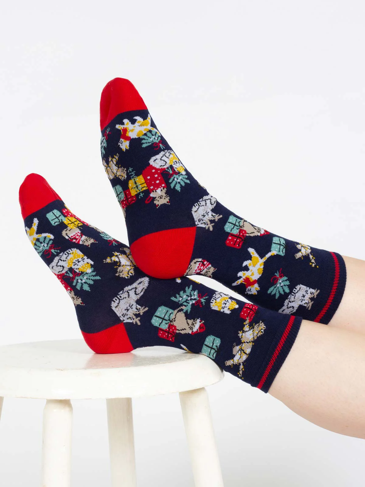 Christmas Pet Organic Cotton Sock - Navy - Flockneti
