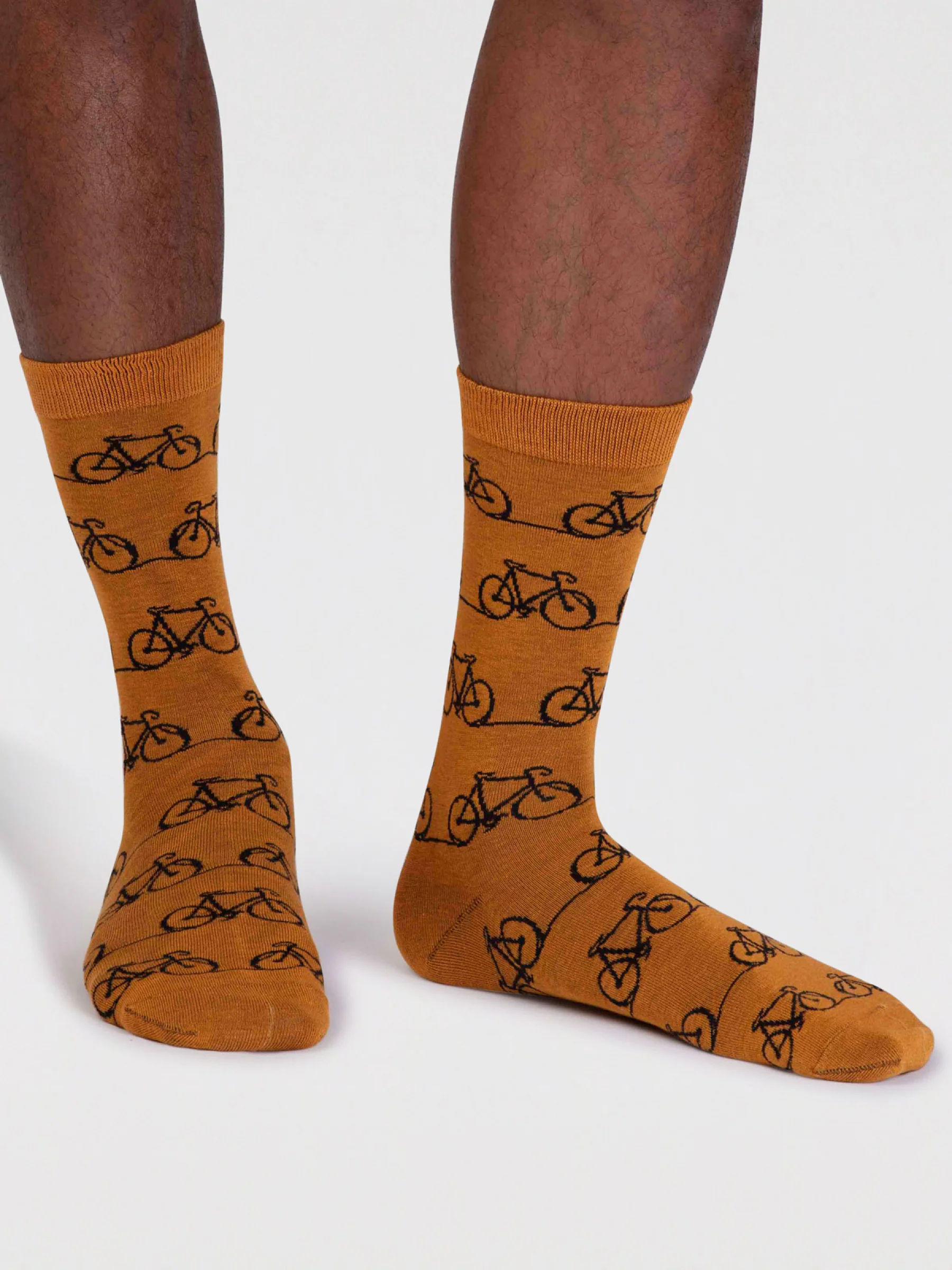 Bennie Organic Cotton Bike Socks - Turmeric Yellow - Flockneti