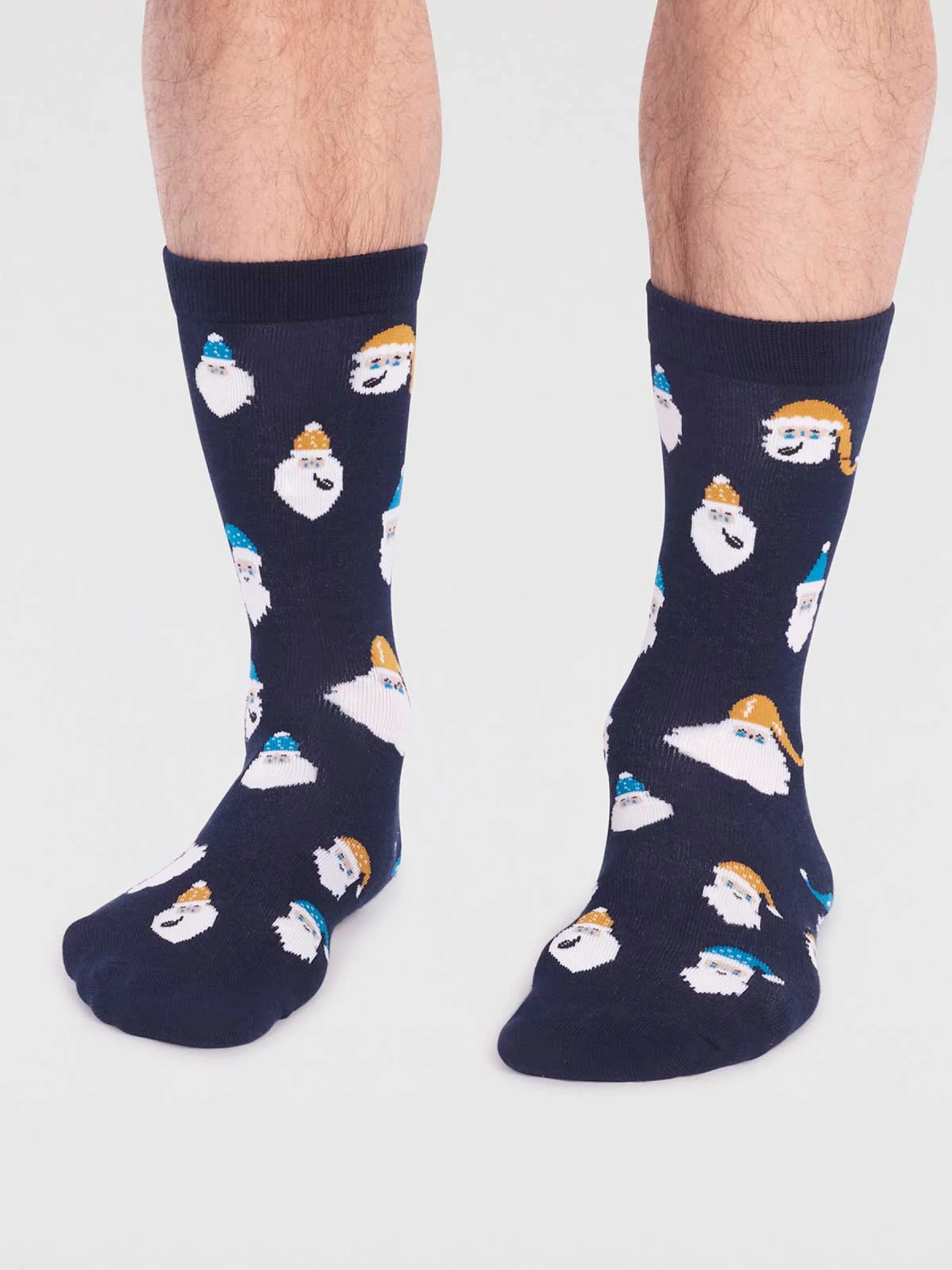 Alfredo Bamboo Christmas Snowman Socks - Navy - Flockneti