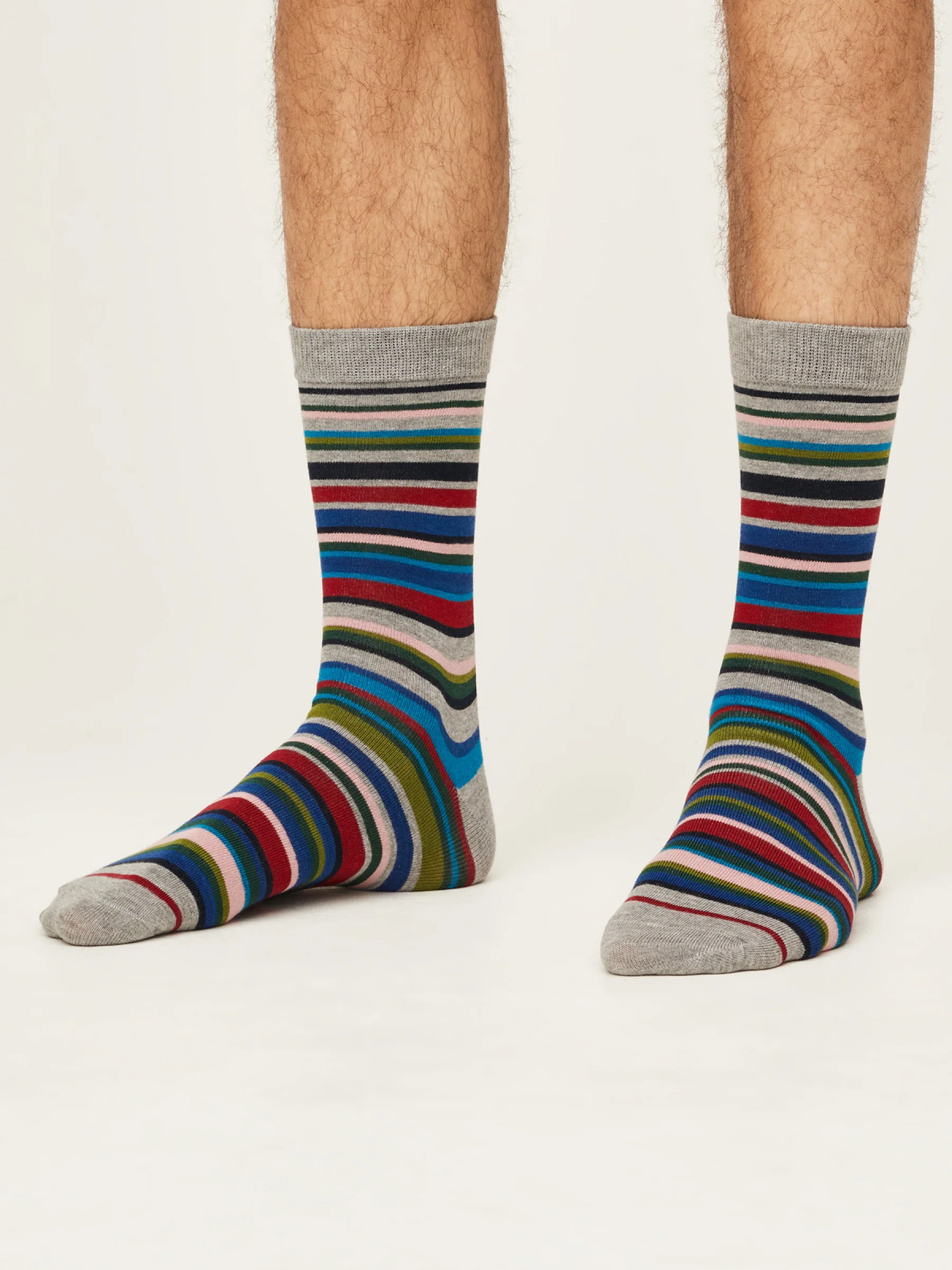 Multistripe Socks - Mid Grey Marle - Flockneti