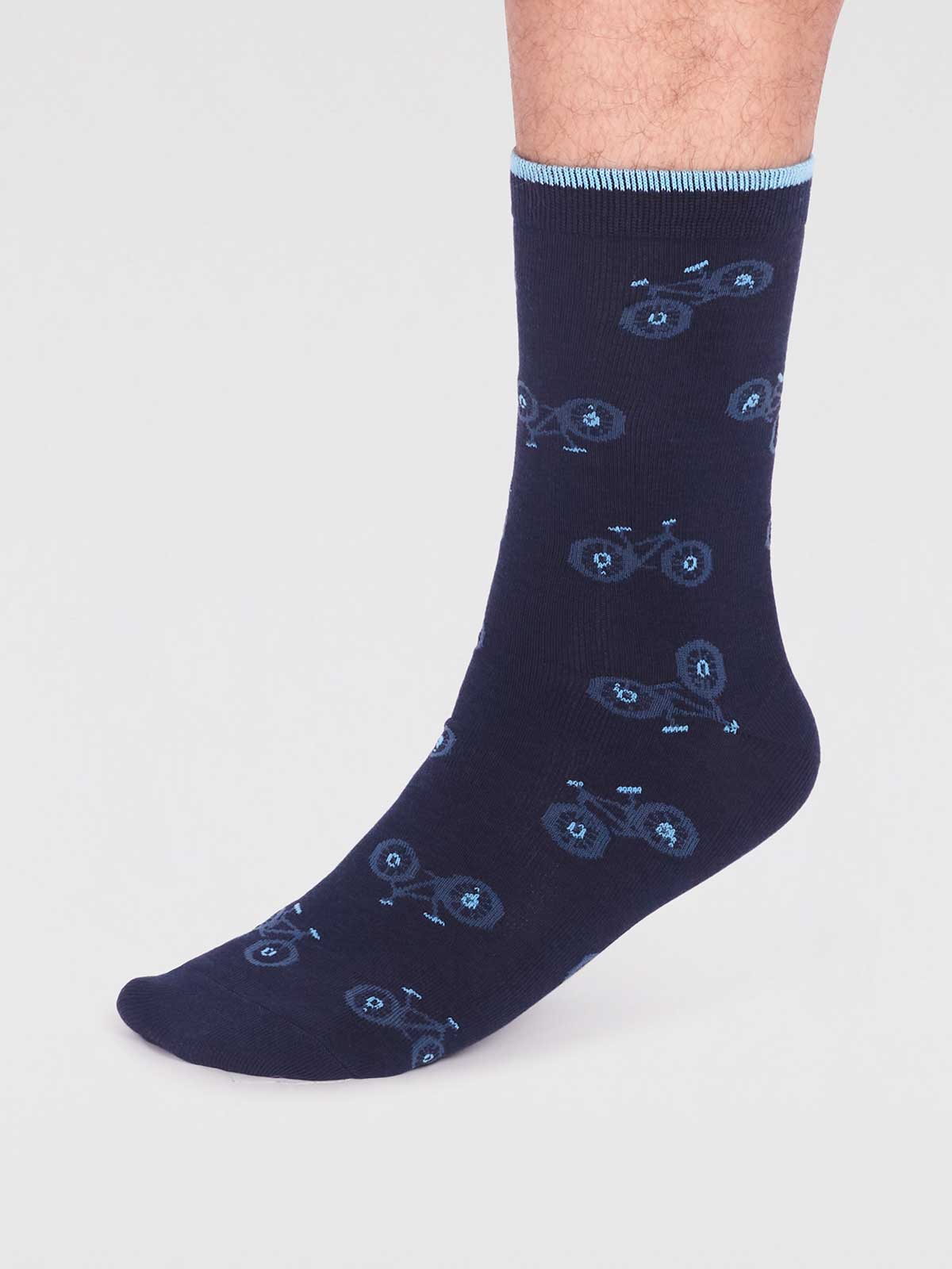 Marquis Bamboo Bike Sock  - Navy - Flockneti
