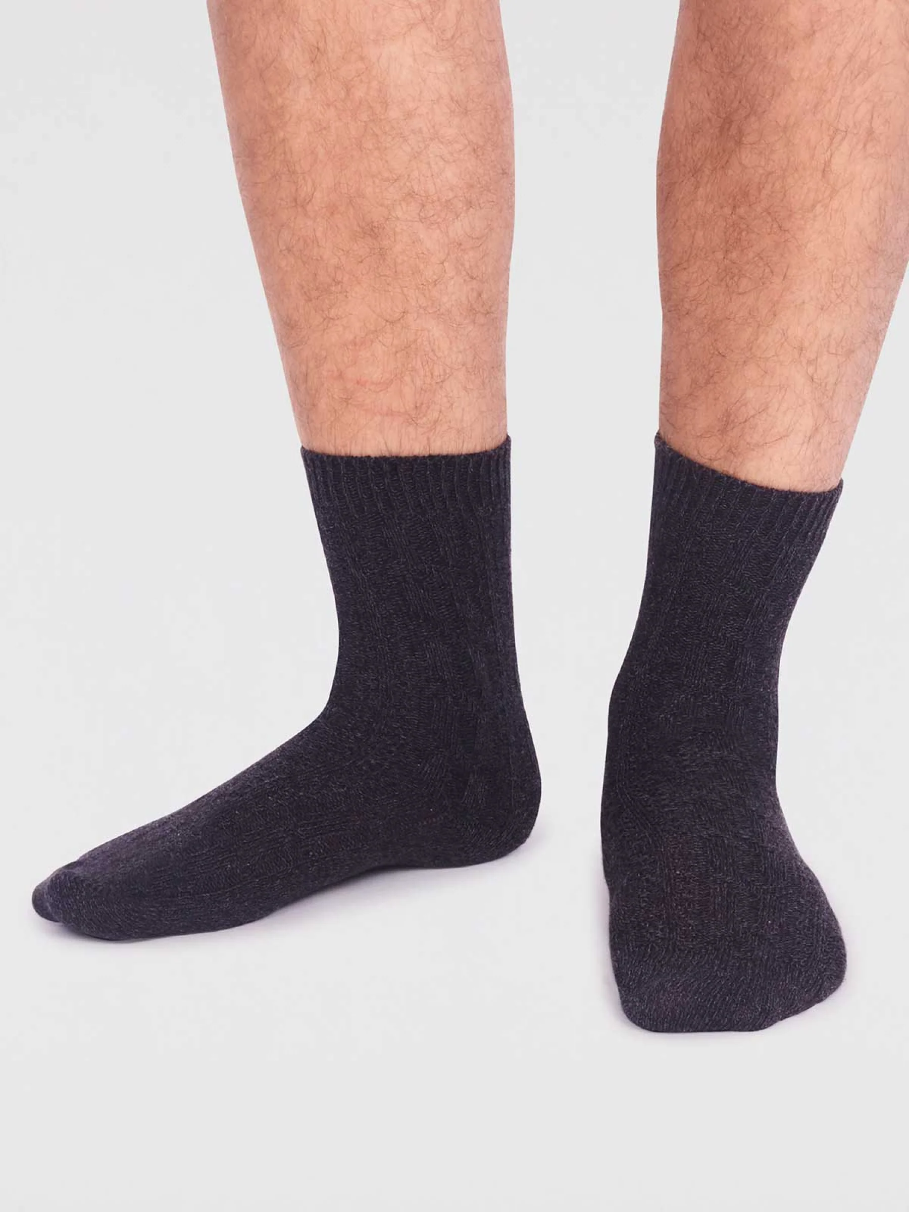 Hendrix Organic Cotton Rib Socks - Black - Flockneti
