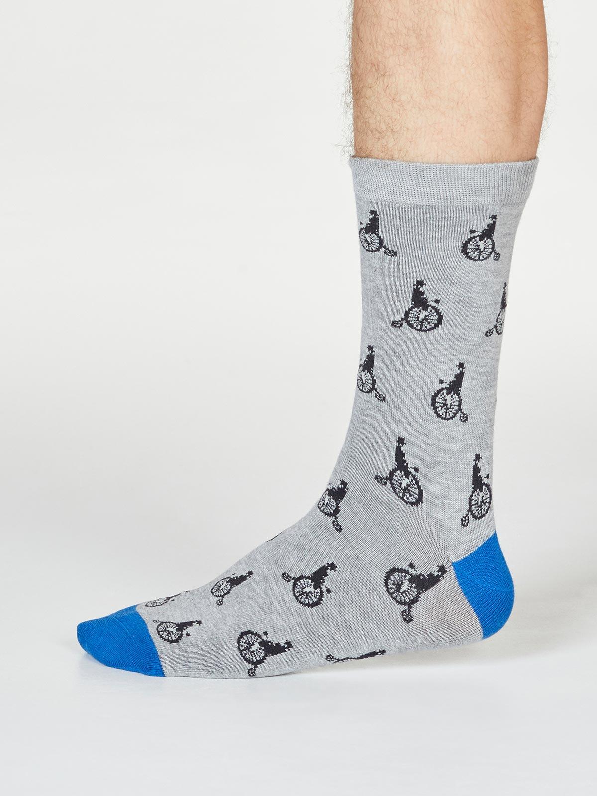Ashton Bicycle Socks - Grey Marle - Flockneti