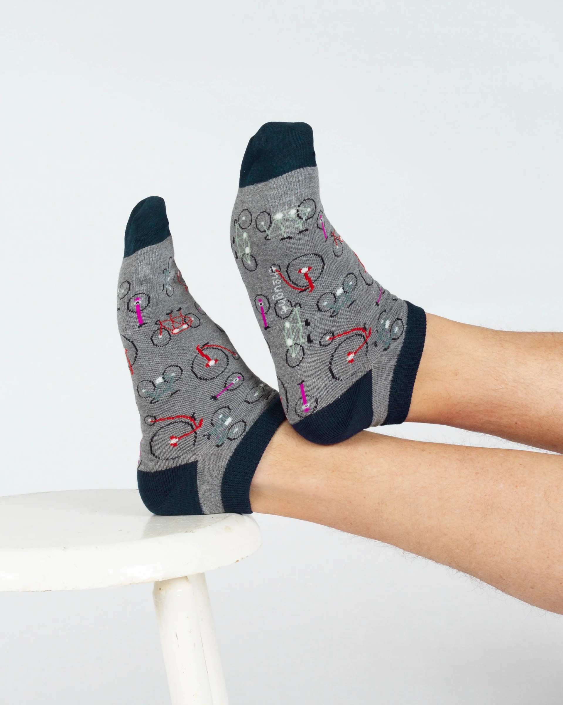 Bike Bamboo Trainer Socks - Grey Marl - Flockneti