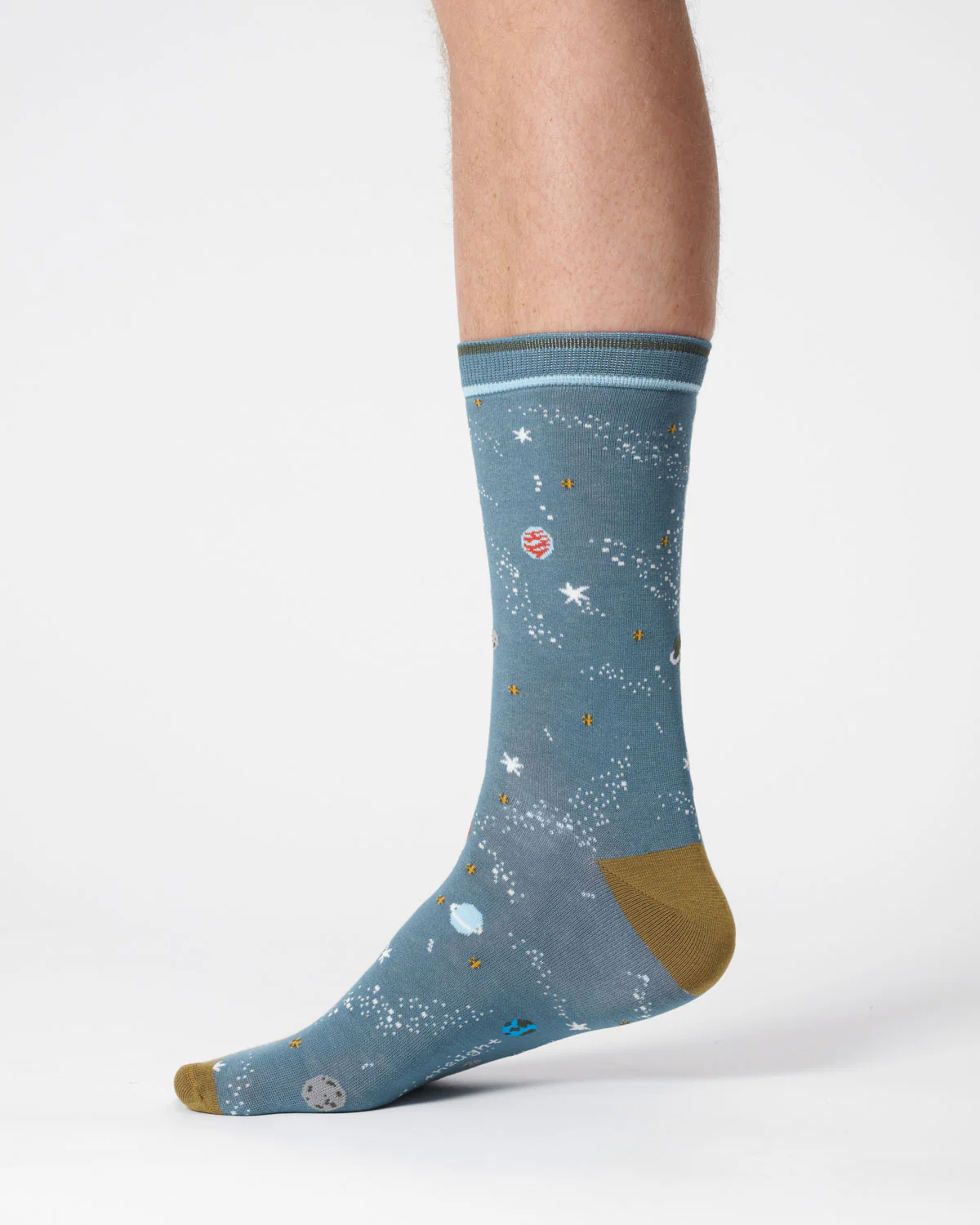 Mens Galaxy Organic Cotton Socks - Misty Blue - Flockneti