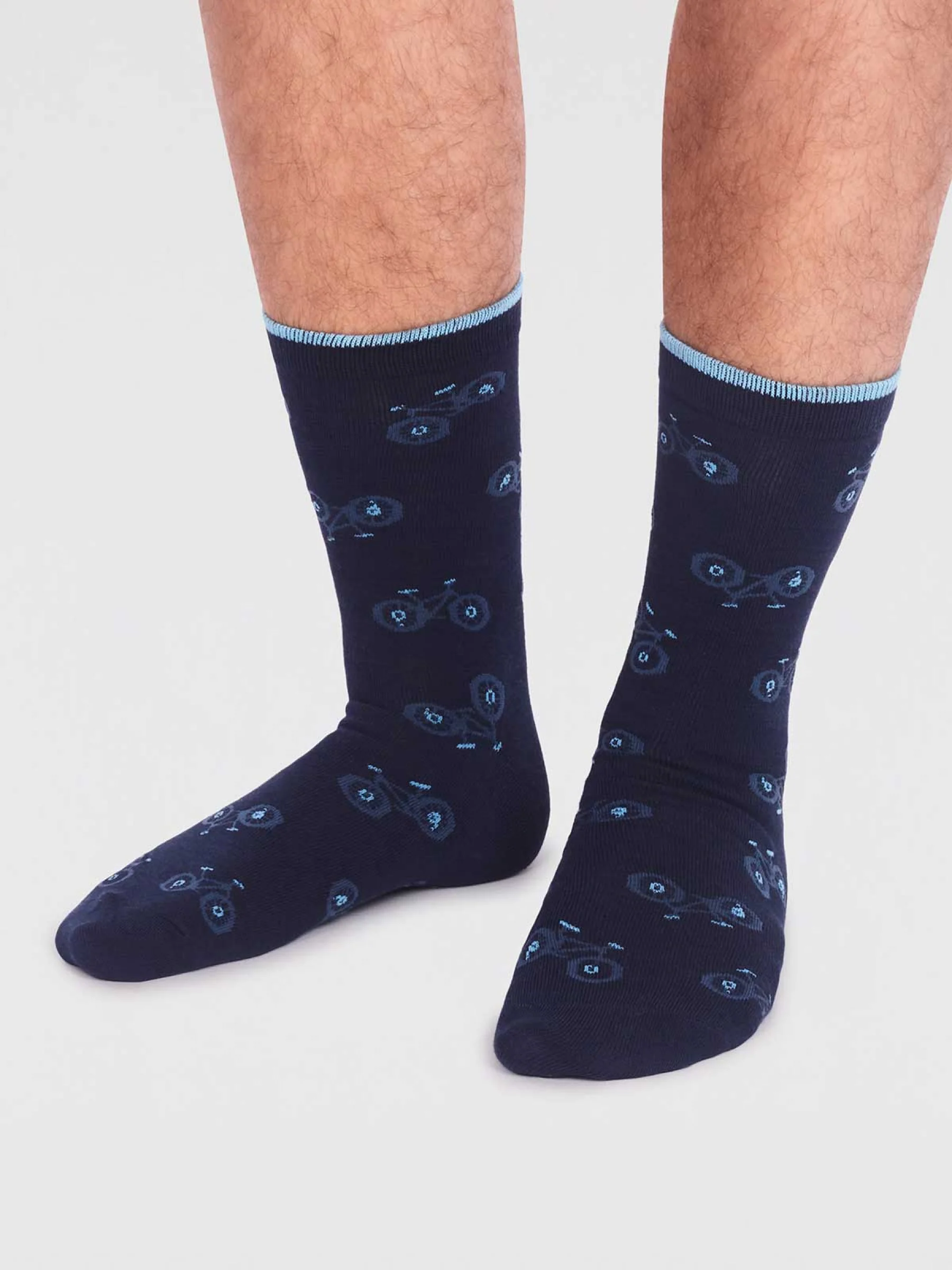 Marquis Bamboo Bike Sock  - Navy - Flockneti