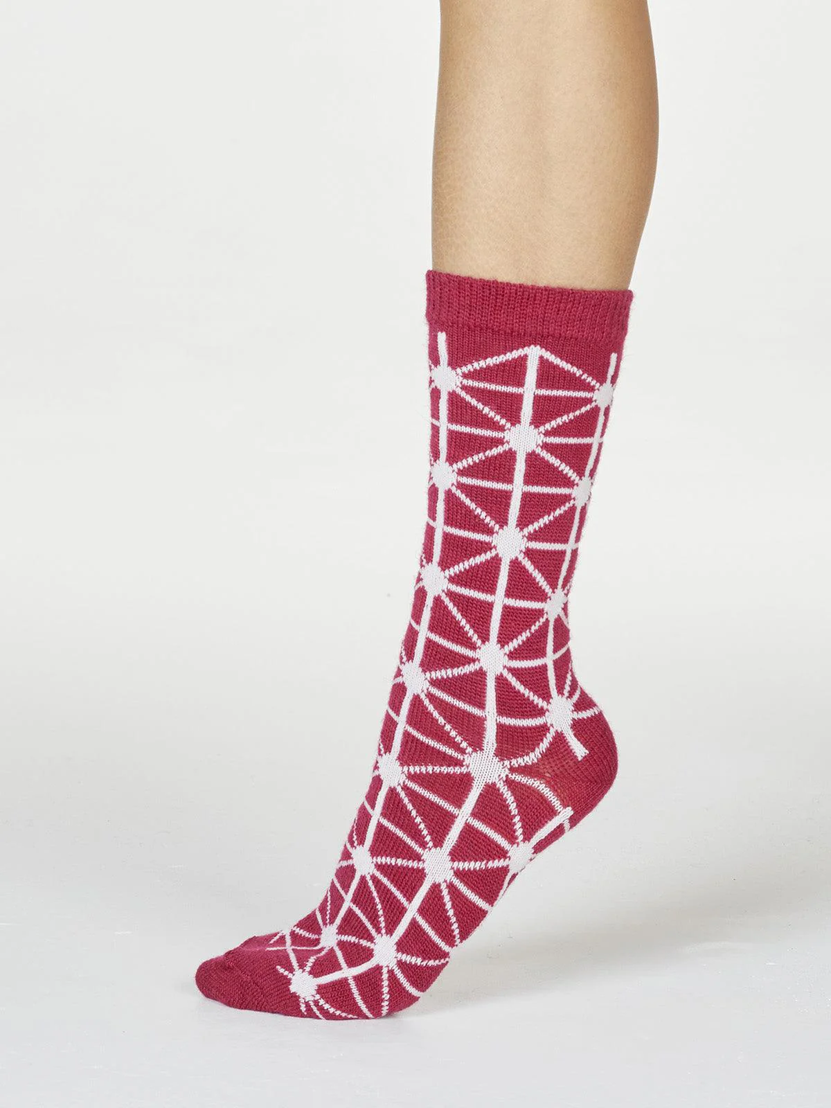 Jannie Wool Socks - Cranberry Red - Flockneti