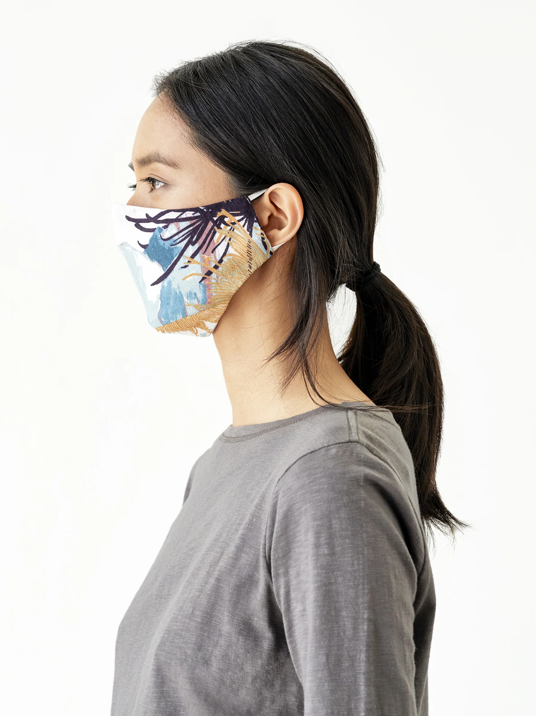 Organic Cotton Printed Face Mask  - Tahiti - Flockneti