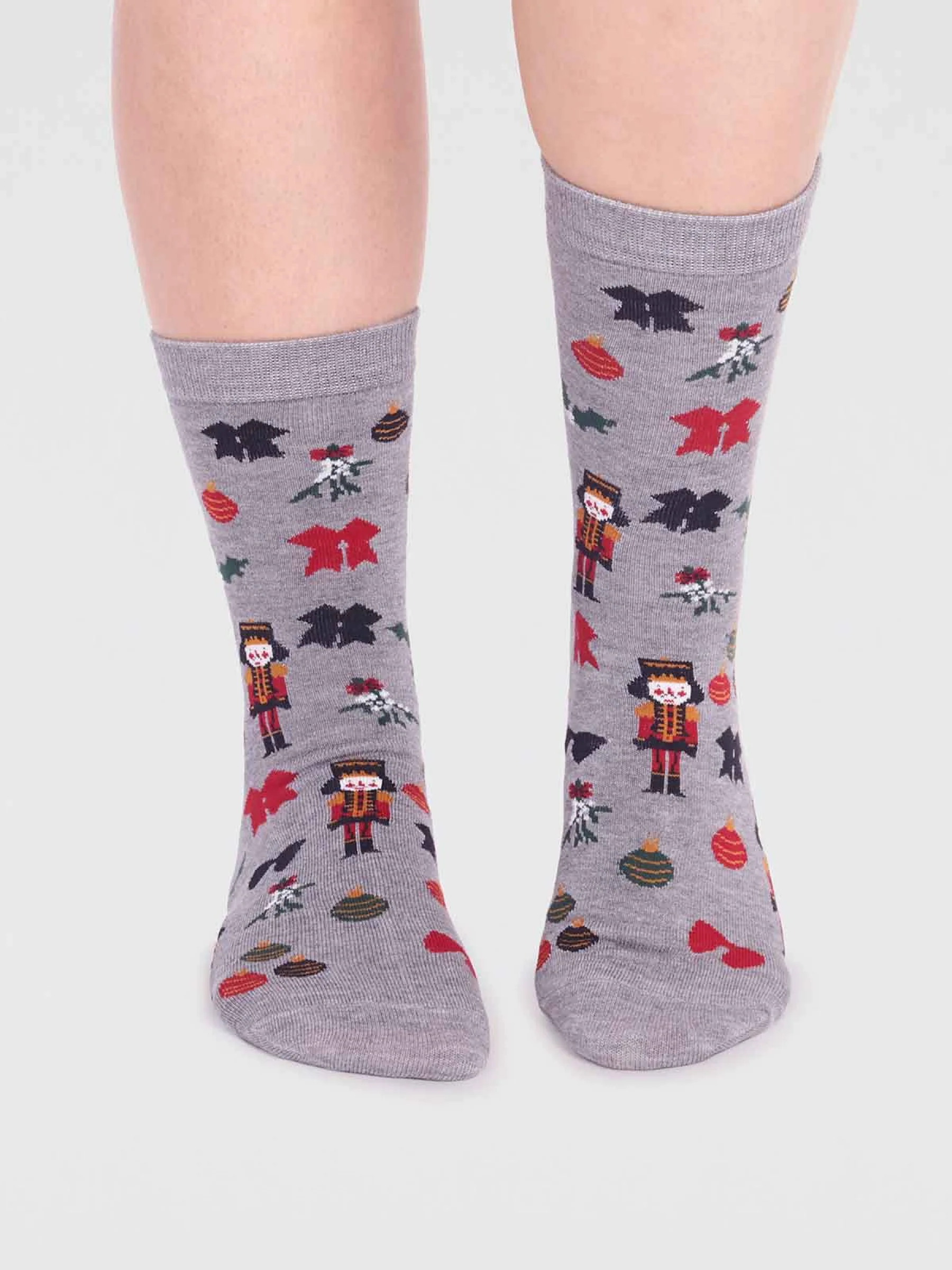 Clara Bamboo Nutcracker Sock - Grey Marle - Flockneti