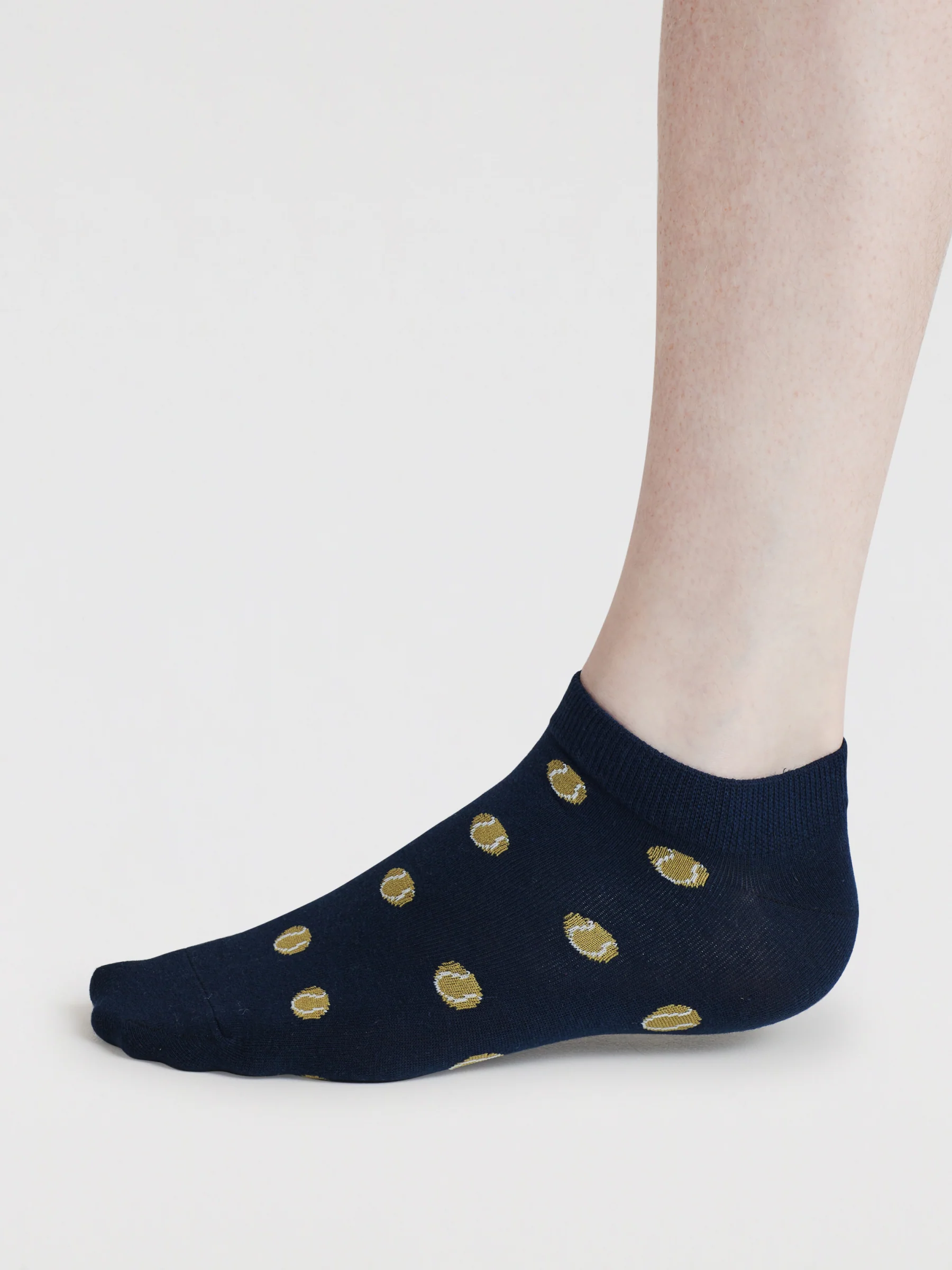 Mens Parker Sport Organic Cotton Trainer Socks - Navy - Flockneti