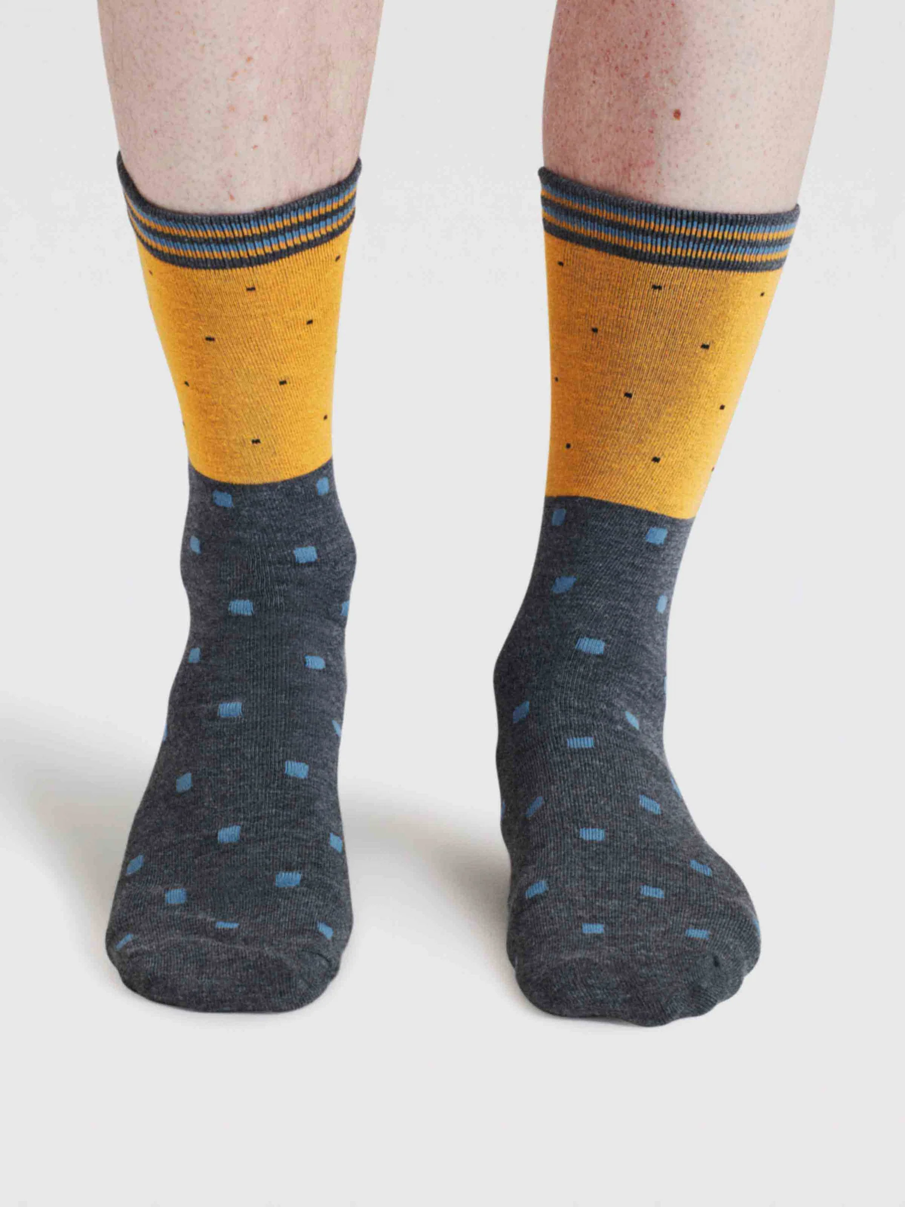 Falon Spot Bamboo Socks - Cumin Yellow - Flockneti