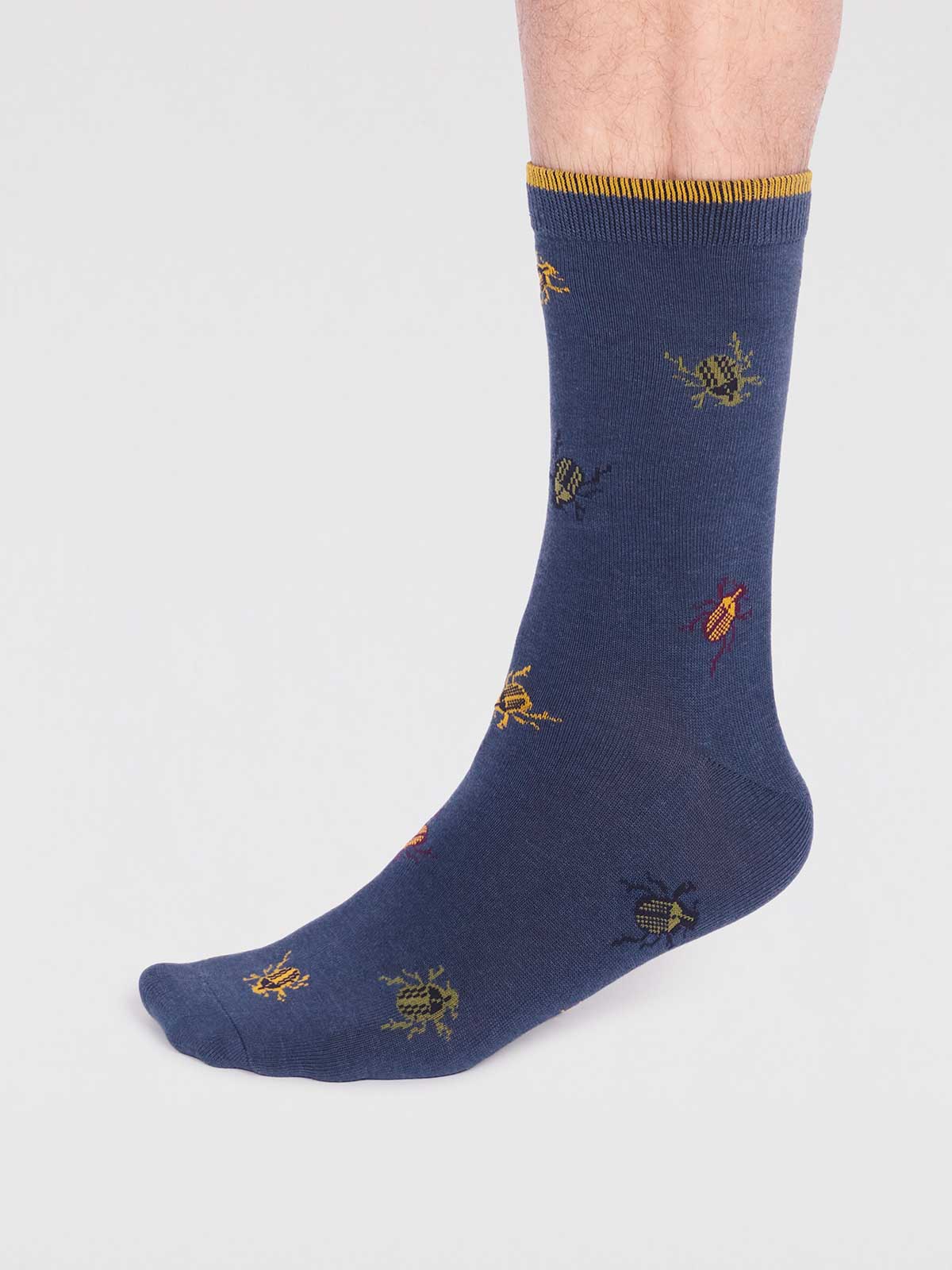 Brody Bamboo Bug Socks - Slate Blue - Flockneti