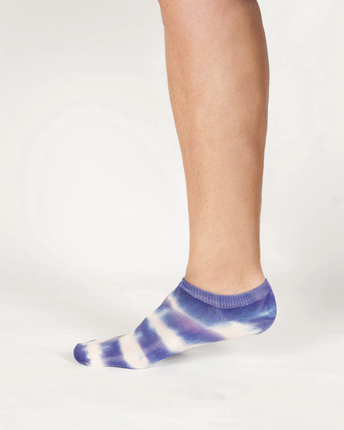 Womens Tie Dye Trainer Bamboo Socks - Blue Slate - Flockneti
