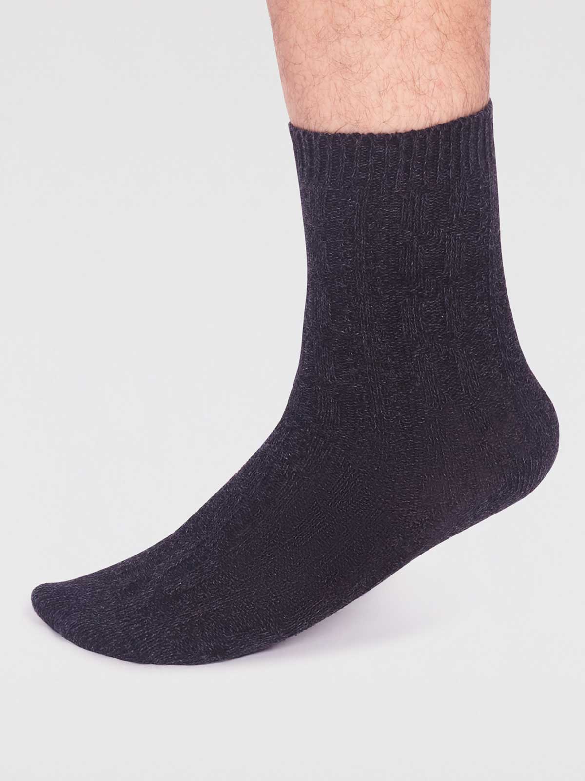 Hendrix Organic Cotton Rib Socks - Black - Flockneti